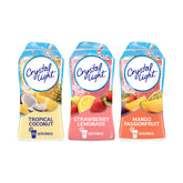 Crystal Light frontal del pack variedad mostrando los tres sabores y conveniencia