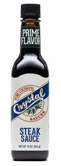 Crystal botella frontal de 10 oz mostrando diseño y uso en mesa