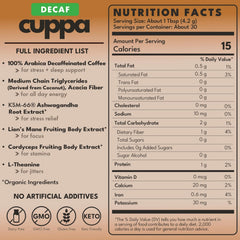 Cuppa Healthy Coffee polvo y textura fina que se mezcla fácilmente