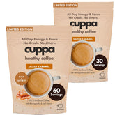 Cuppa Healthy Coffee frente del envase mostrando etiqueta y tamaño