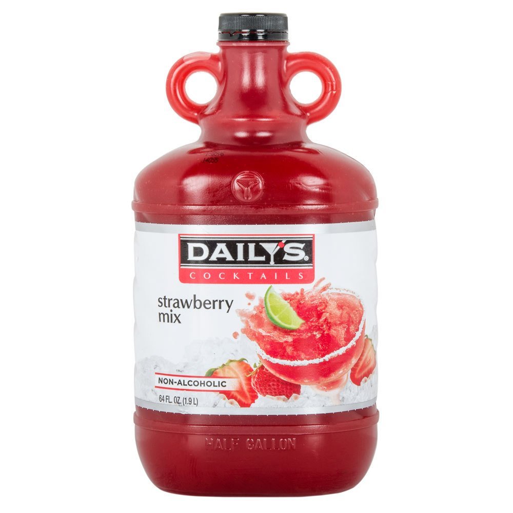 Dailys botella frontal 64 oz mezcla de fresa lista para ahorrar tiempo