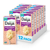 Daiya frente del paquete White Cheddar mostrando conveniencia