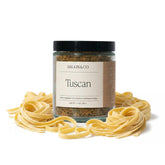 Dalkin & Co frasco frontal que muestra mezcla toscana, práctico y elegante