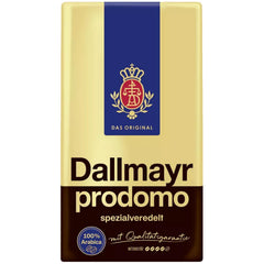 Dallmayr close-up del café molido, muestra textura uniforme y frescura