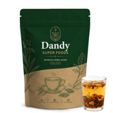 Dandy Superfoods frente del empaque mostrando bolsitas y marca
