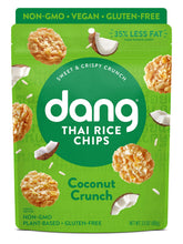 DANG empaque frontal mostrando bolsas y beneficio crujiente saludable