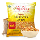 Darsa Organics frente del paquete mostrando sello orgánico y tamaño 2 lb