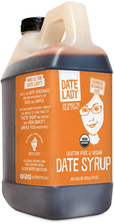 Date Lady frasco frontal mostrando color y consistencia dulce