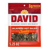 DAVID paquete frontal jalapeño con diseño llamativo y fácil identificación del sabor