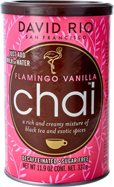 David Rio paquete frontal Flamingo Vanilla, identifica sabor y formato