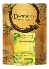 Davidson's bolsa frontal 16 oz que muestra marca y beneficio orgánico