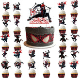 Ddajksq topper frontal para pastel con diseño Miles Morales, aporta impacto visual