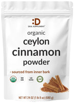 DEAL SUPPLEMENT canela Ceilán envase frontal mostrando producto orgánico y ventaja de sabor