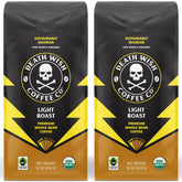 Death Wish Coffee paquete frontal mostrando diseño y frescura