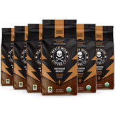 Death Wish Coffee paquete frontal mostrando marca y beneficios claros