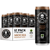 Death Wish Coffee lata frontal mostrando diseño y conveniencia
