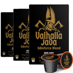 Death Wish Coffee cápsulas Valhalla Java frontal mostrando empaque y compatibilidad Keurig