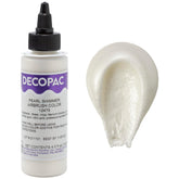 DecoPac botella frente Pearl Shimmer muestra color perlado y aplicación fácil