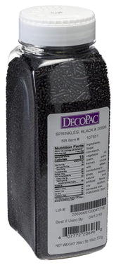 DecoPac frasco frontal con 26 oz de chispas negras aporta cantidad práctica