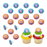 DecoPac empaque frontal mostrando 24 anillos Peppa Pig para fiestas
