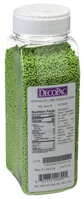 DecoPac tarro frontal 26oz verde lima mostrando envase resellable y cantidad