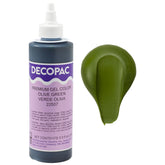 DecoPac envase frontal mostrando gel verde oliva y control preciso