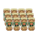Del Monte frasco frontal mostrando champiñones listos para usar y conveniencia