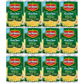 Del Monte lata frontal mostrando maíz dorado y beneficio de sabor consistente