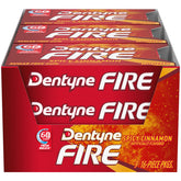 Dentyne empaque frontal mostrando diseño y cantidad 144, práctico y visible
