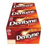Dentyne Fire vista frontal del envase mostrando el diseño y beneficio de frescura