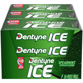 Dentyne paquete frontal mostrando 9 envases para frescor prolongado