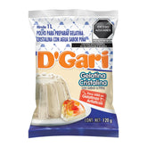 D'Gari empaque frontal cinco sobres muestra conveniencia