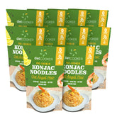 DIET COOKER envase frontal de fideos shirataki mostrando paquete de 10 porciones y conveniencia