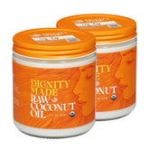 Dignity Coconuts frasco frontal mostrando pack y beneficio de multifunción