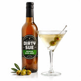 Dirty Sue botella frontal de cristal muestra calidad y conservación