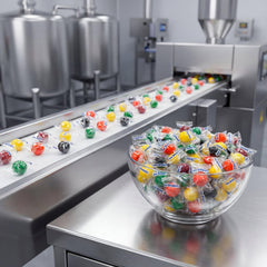 DM Sweets variedad de colores apilados mostrando sabores frutales