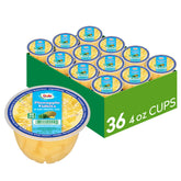 Dole copa frontal mostrando etiqueta y porción, práctica para snacks