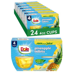 Dole empaque frontal mostrando 24 tazas, ideal para almacenamiento