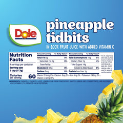 Dole primer plano de trozos de piña que resaltan textura fresca