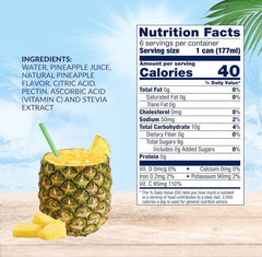 Dole lata abierta vertiendo jugo en vaso frío, beneficio de servir refrescante