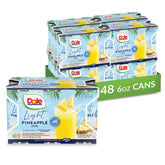 Dole jugo de piña pack frontal mostrando latas y etiqueta clara, conveniencia inmediata