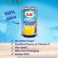 Dole pack de seis latas que facilita el almacenamiento y porciones individuales