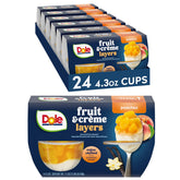 Dole tarrina frontal de Peaches & Crème con tapa mostrando diseño práctico y conveniencia