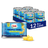Dole lata frontal con trozos de piña, presentación práctica y lista para consumir