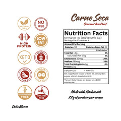 Productos Doña Blanca etiqueta nutricional visible con información alta en proteína