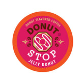 Donut Stop caja frontal mostrando 40 cápsulas y diseño atractivo para disfrutar sabor de dona