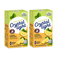 Doofie Deals paquete frontal de Crystal Light Lemon Iced Tea mostrando cajas y diseño