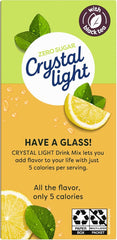 Doofie Deals vaso con hielo y limón preparado con Crystal Light, refrescante y visual