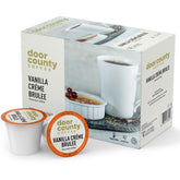 Door County Coffee empaque frontal mostrando 10 cápsulas y beneficios