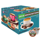 Double Donut Coffee caja frente mostrando 80 cápsulas y beneficio de suministro prolongado